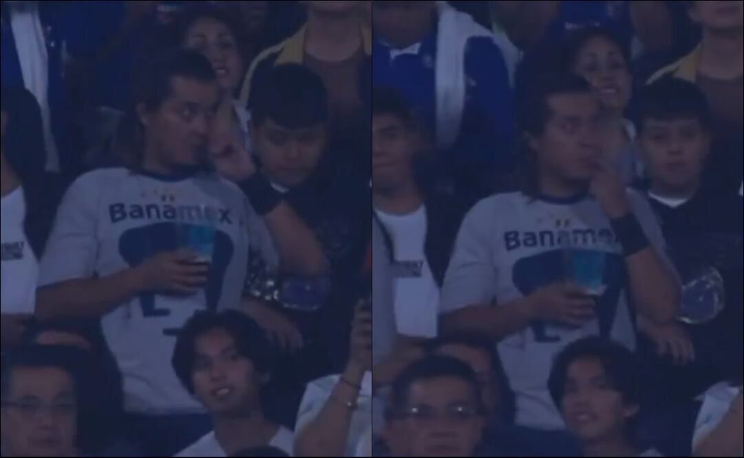 Un aficionado de Pumas realiza un acto antihigiénico. FOTOS: Capturas