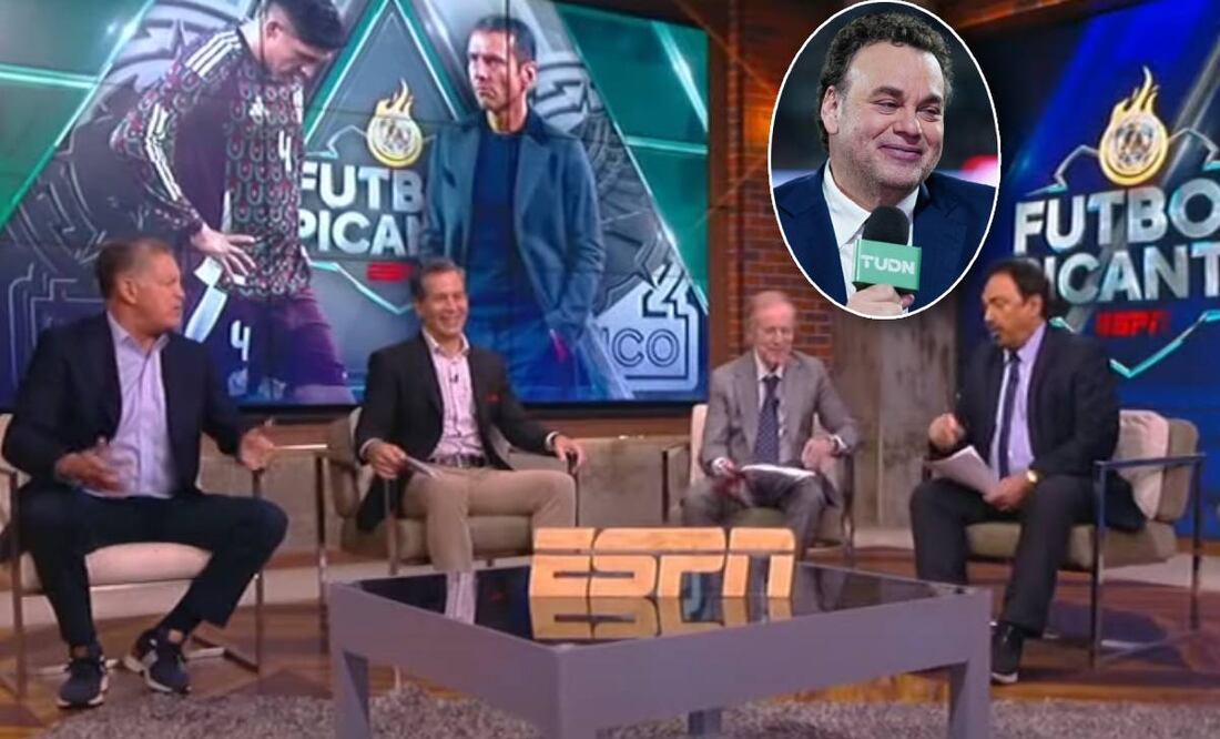 Hugo Sánchez mencionó a David Faitelson mientras discutía con Ricardo Peláez y Joserra le pidió que no lo nombrara. Foto: Especial