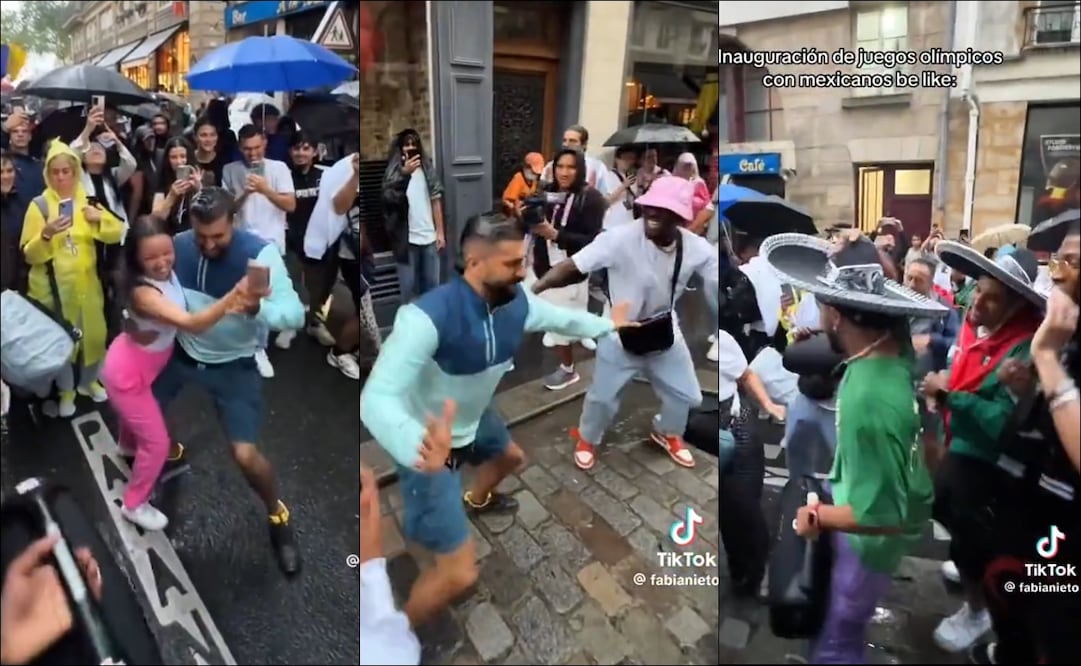 Aficionados mexicanos bailan en París al ritmo de 'La Chona'. FOTOS: Capturas