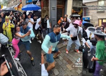 Aficionados mexicanos arman la fiesta en calles parisinas al ritmo de 'La Chona' durante los JO
