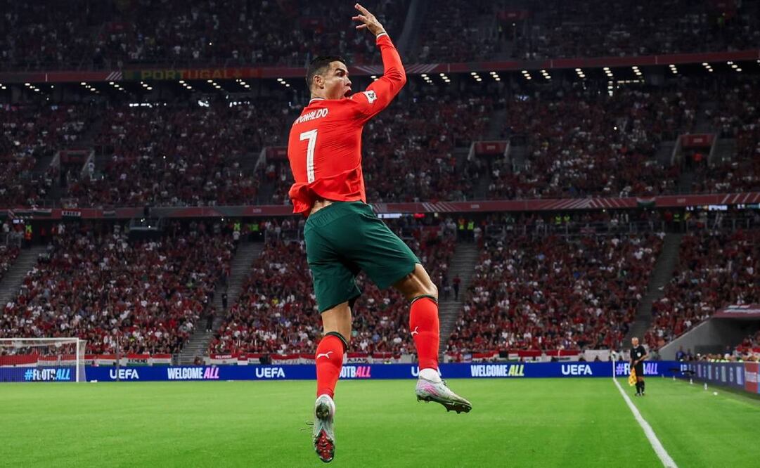 Cristiano Ronaldo festeja el gol que le dio el triunfo a Portugal ante Hungría. Foto: EFE