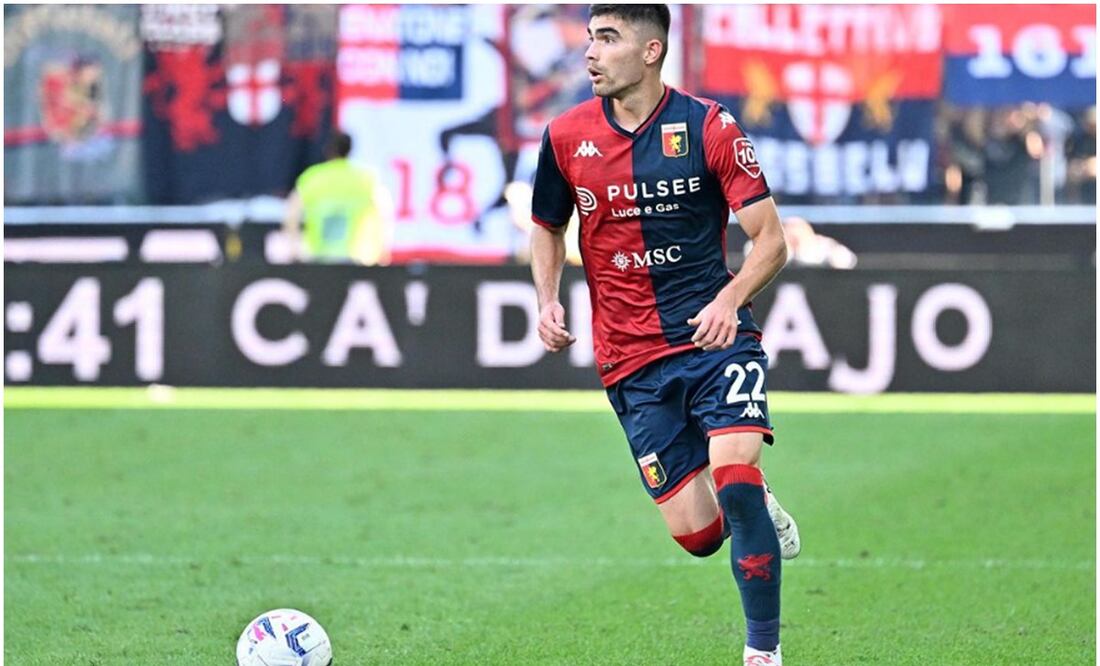 Johan Vásquez con el Genoa / FOTO: Instagram @johan_pipe