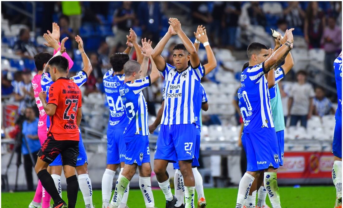 Rayados agradeciendo a su afición ante Xolos / FOTO: Imago7