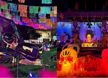 Inauguran ofrenda con temática del Mundial de 2026; recuerdan a figuras del futbol