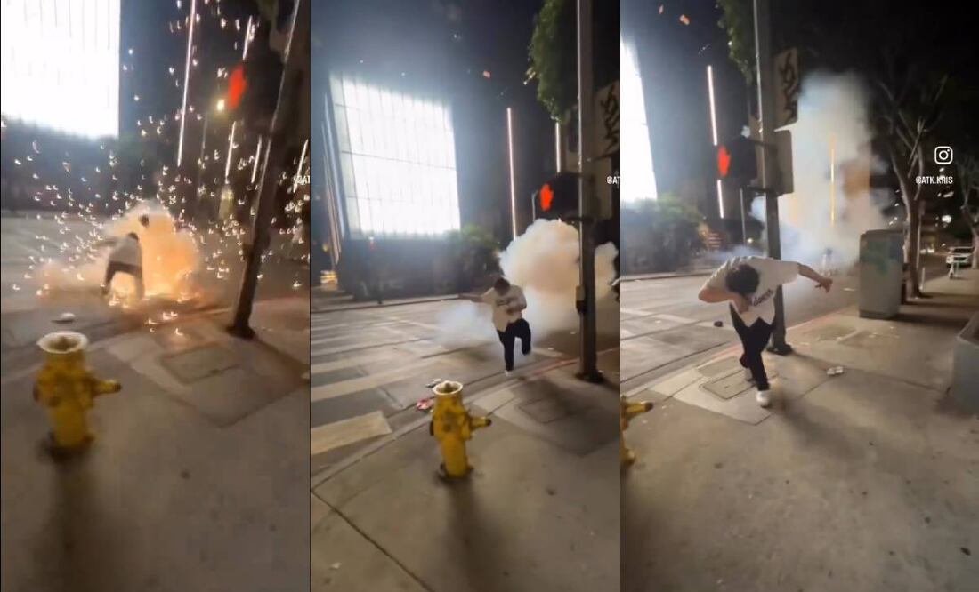 El aficionado de los Dodgers quedó gravemente lesionado de la mano tras la explosión de un cohetón. Foto: Especial