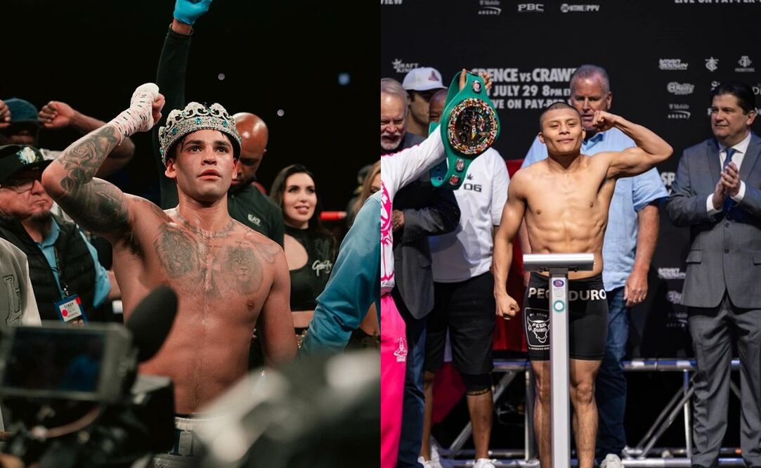 Ryan García luego de vencer a Devin Heaney y Isaac 'Pitbull' Cruz en un pesaje / FOTOS: Isntagram @isaacpitbullcruz y @kingryan