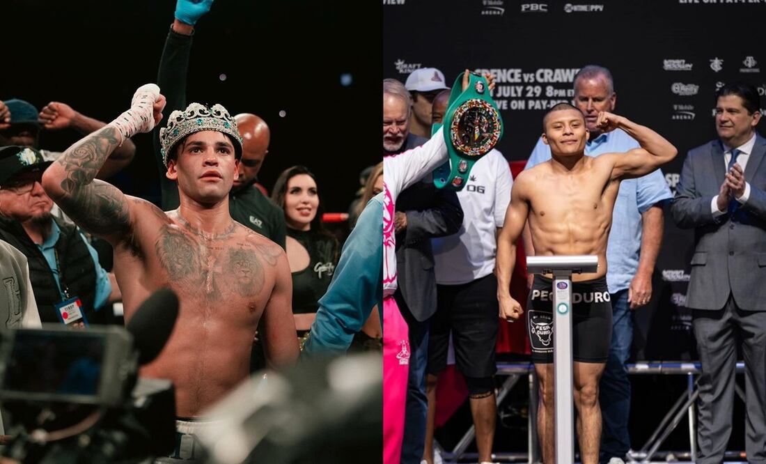 Ryan García luego de vencer a Devin Heaney y Isaac 'Pitbull' Cruz en un pesaje / FOTOS: Isntagram @isaacpitbullcruz y @kingryan