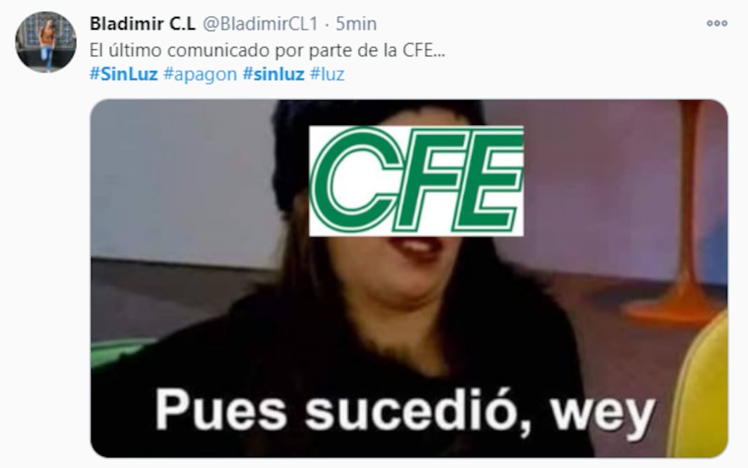 Memes del apagón nacional de la CFE en México