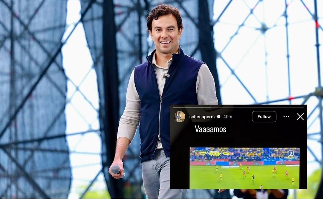 Sergio 'Checo' Pérez vio la final del futbol mexicano en la pantalla de Azteca 7 | FOTO: Especial