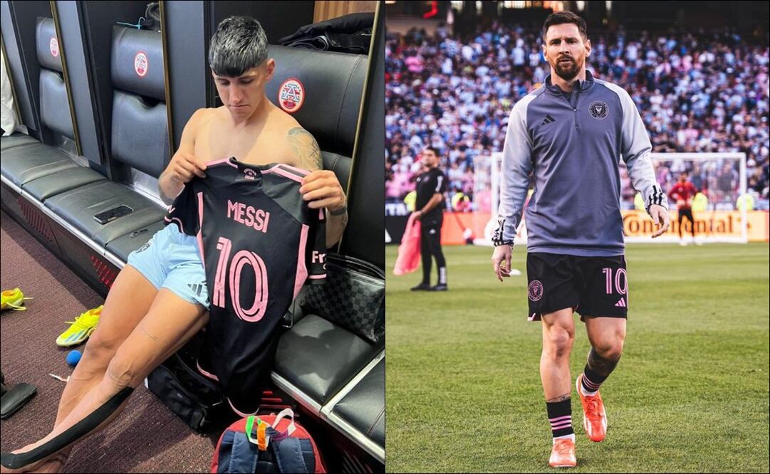Alan Pulido presume la playera de Messi. FOTOS: Captura / @InterMiamiCF
