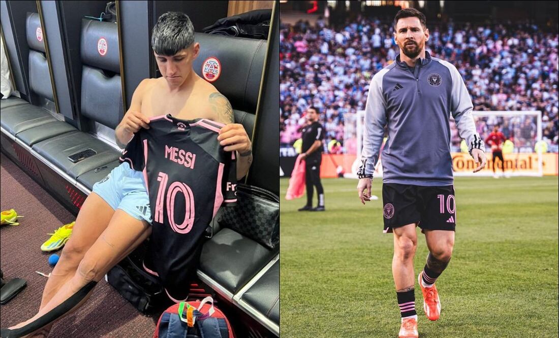 Alan Pulido presume la playera de Messi. FOTOS: Captura / @InterMiamiCF