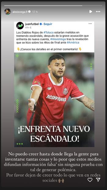 Alexis Vega respondió ante un nuevo escandalo. Foto: alexisvega.9.