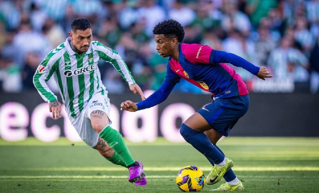Un penalti de último minuto le dio el empate al Betis ante Barcelona. Foto: @FCBarcelona