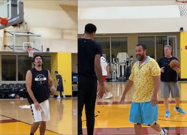 VIDEO: Jaime Jáquez Jr., el alero mexicano del Miami Heat, presume "reta" de baloncesto con Adam Sandler, estrella de Hollywood