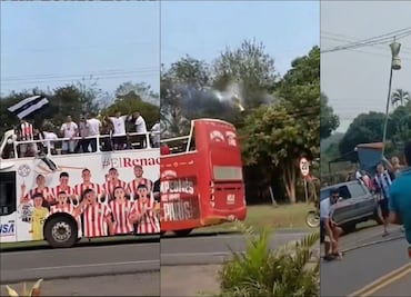 ¡Casi termina en TRAGEDIA! Equipo campeón paraguayo se lleva tremendo susto durante sus festejos