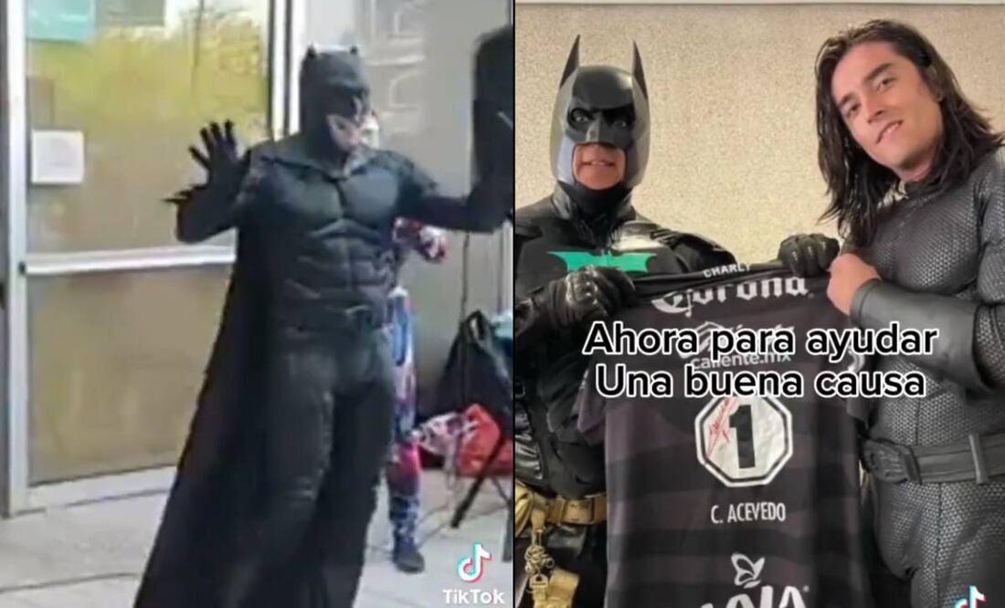 Carlos Acevedo amenizó la tarde a niños enfermos disfrazado de Batman. Foto: Especial