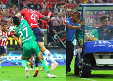 Tala Rangel salió lesionado con collarín tras un choque con el Pollo Briseño