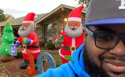 Hombre recibe nota racista por poner un Santa Claus negro