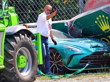 Safety Car valuado en casi 200 mil dólares quedó destrozado luego de un accidente en el GP de Italia