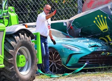 Safety Car valuado en casi 200 mil dólares quedó destrozado luego de un accidente en el GP de Italia