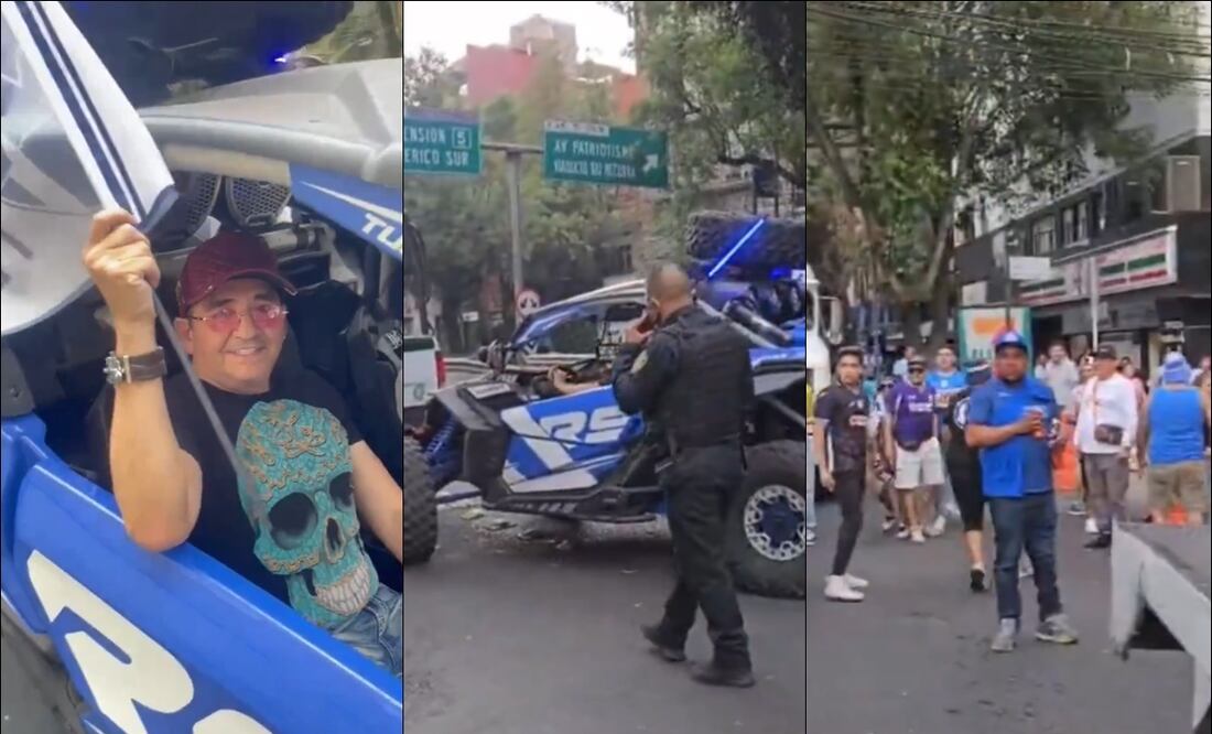 Aficionados celestes agreden al conductor de TV, Ernesto Chavana. FOTO: Capturas