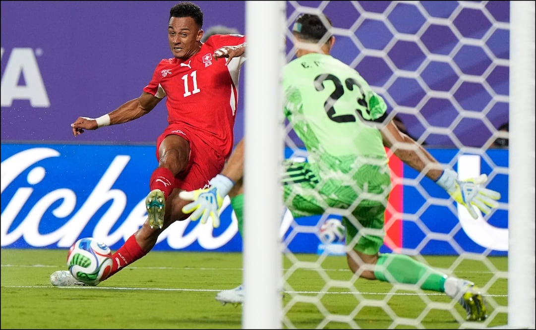 El suizo Dan Ndoye (11) anota el gol de su equipo ante la selección de Argentina en la Copa del Mundo 2026. FOTO: AP