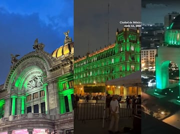 Monumentos en Ciudad de México se iluminaron conmemorando que falta un año para el Mundial 2026