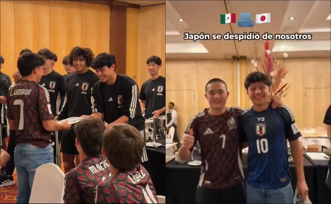 Jugadores de las selecciones Sub 17 de México y Japón tuvieron una emotiva despedida. FOTO: Capturas