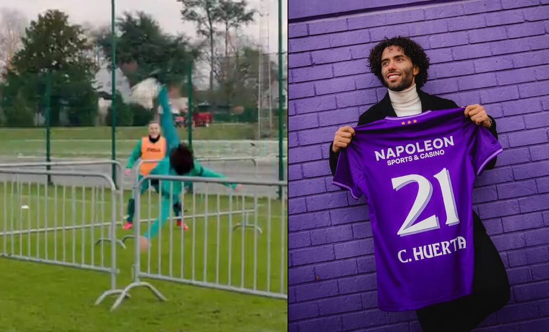 El Chino Huerta dejó asombrados a sus nuevos compañeros con sus habilidades con el balón. Foto: Especial