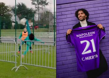 Chino Huerta deslumbró con remate de tijera en su primer entrenamiento con el Anderlecht