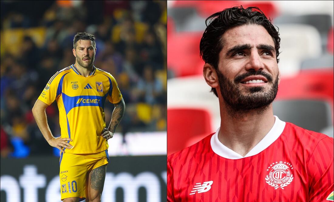 André-Pierre Gignac y Antonio Briseño. FOTOS: Imago7 / @TolucaFC