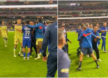 América vs Cruz Azul: Jonathan 'Cabecita' Rodríguez agredió a auxiliar de Anselmi en bronca al final
