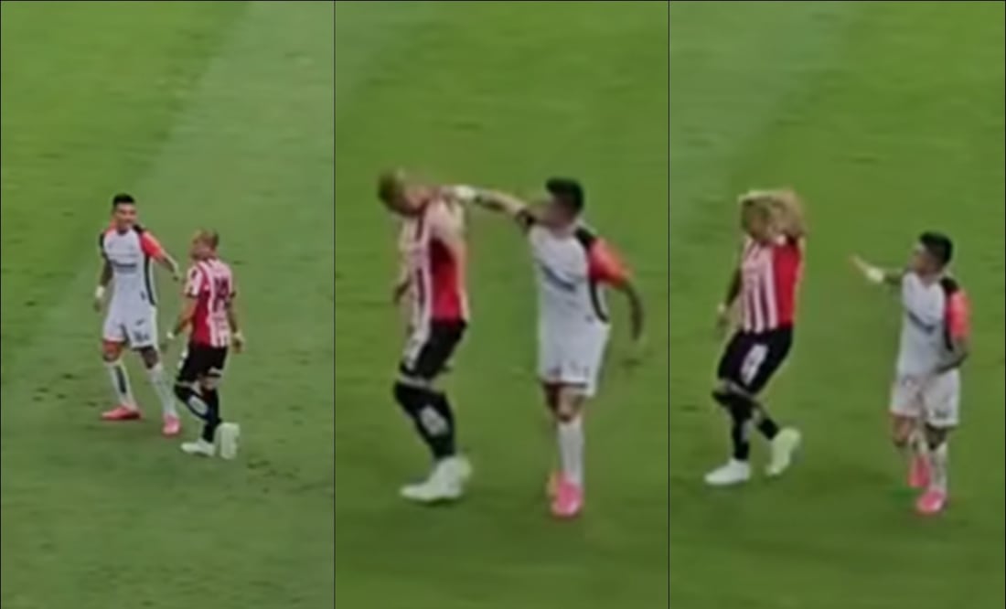 Luis Reyes dio un golpe en la cabeza a Javier Hernández durante el partido en el Estadio Akron. FOTO: Capturas
