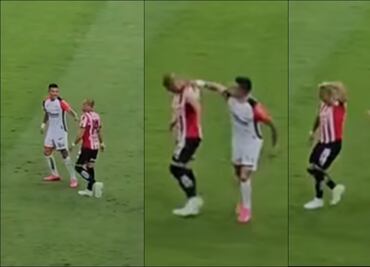 'Chicharito' Hernández recibió un 'cocazo' de parte del 'Hueso' Reyes en el Clásico Tapatío