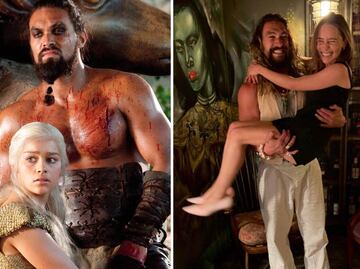 El reencuentro de Khaleesi (Emilia Clarke) y Khal Drogo (Jason Momoa)