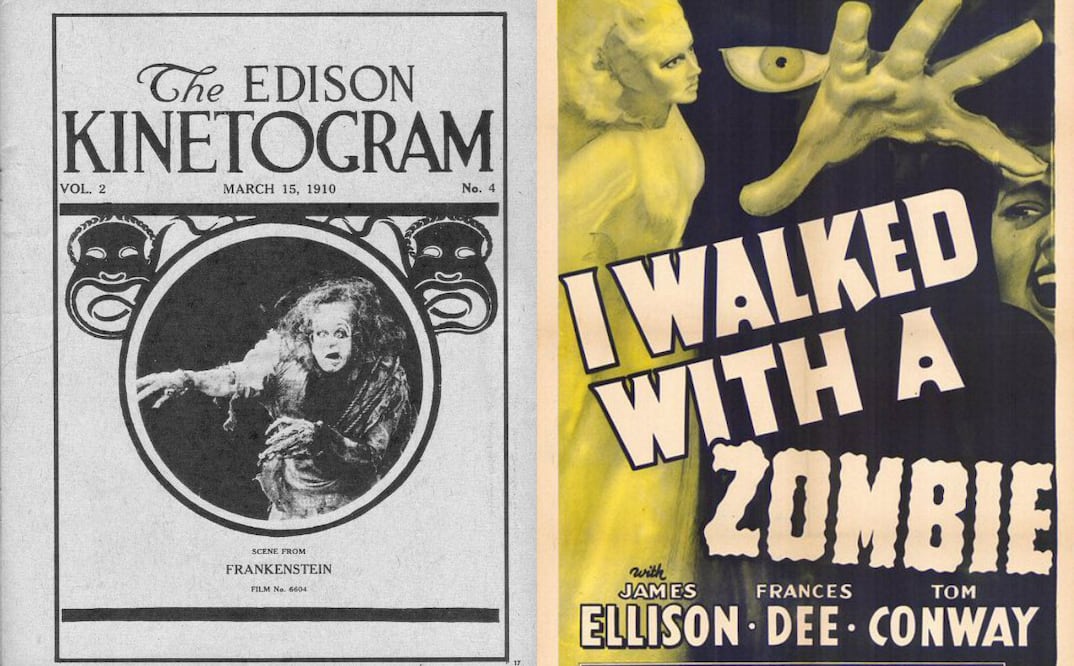 Imágenes: "Frankenstein" Edison Manufacturing Company y "I Walked with a Zombie" RKO Pictures