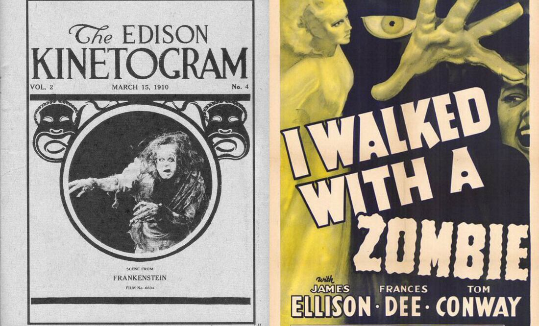 Imágenes: "Frankenstein" Edison Manufacturing Company y "I Walked with a Zombie"  RKO Pictures