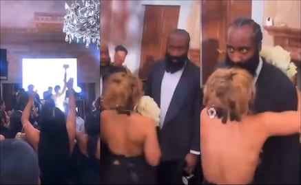 La épica reacción de James Harden luego de que su novia atrapara el ramo en una boda