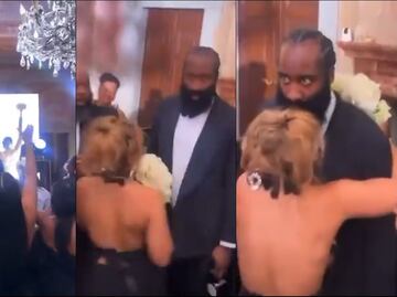 La épica reacción de James Harden luego de que su novia atrapara el ramo en una boda