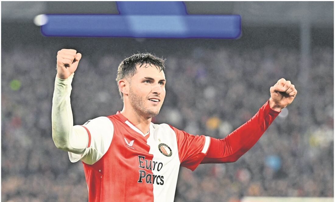 Santiago Giménez celebrando con Feyenoord un gol / FOTO: AFP