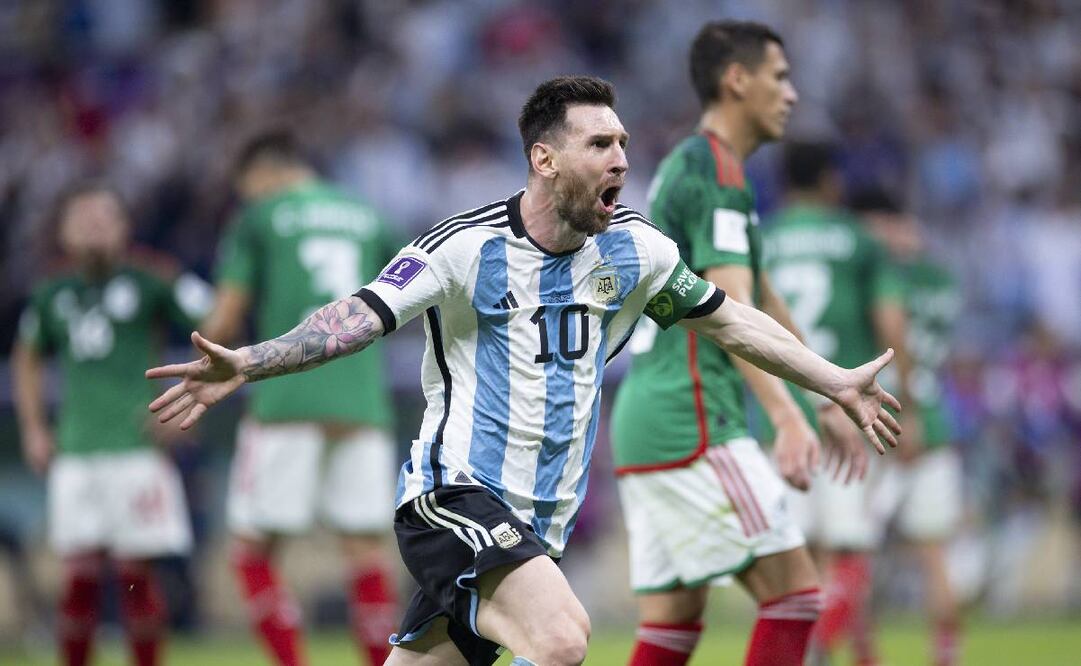 Messi festeja el gol que marcó con Argentina ante México en el Mundial de Qatar 2022. Foto: Imago7