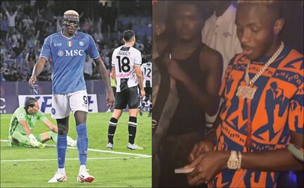 Victor Osimhen, estrella del Napoli, festejó Año Nuevo lanzando dólares a la gente en una discoteca