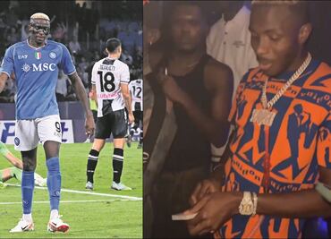 Victor Osimhen, estrella del Napoli, festejó Año Nuevo lanzando dólares a la gente en una discoteca