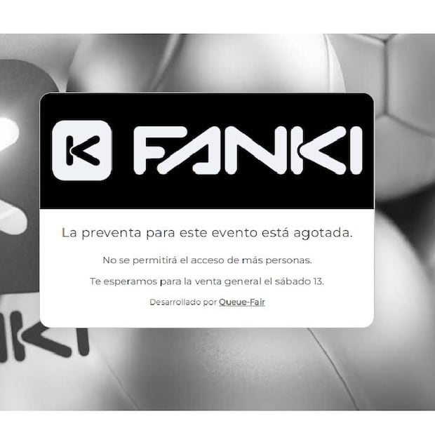 Así anunció la boletera Fanki que los boletos del partido México vs Portugal ya estaban agotados. FOTO: Captura