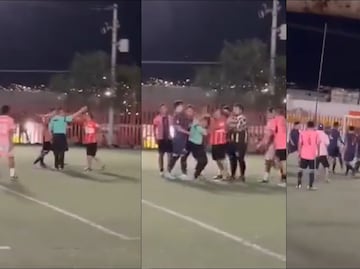 Árbitro es tundido por varios jugadores tras una decisión polémica en pleno partido de futbol