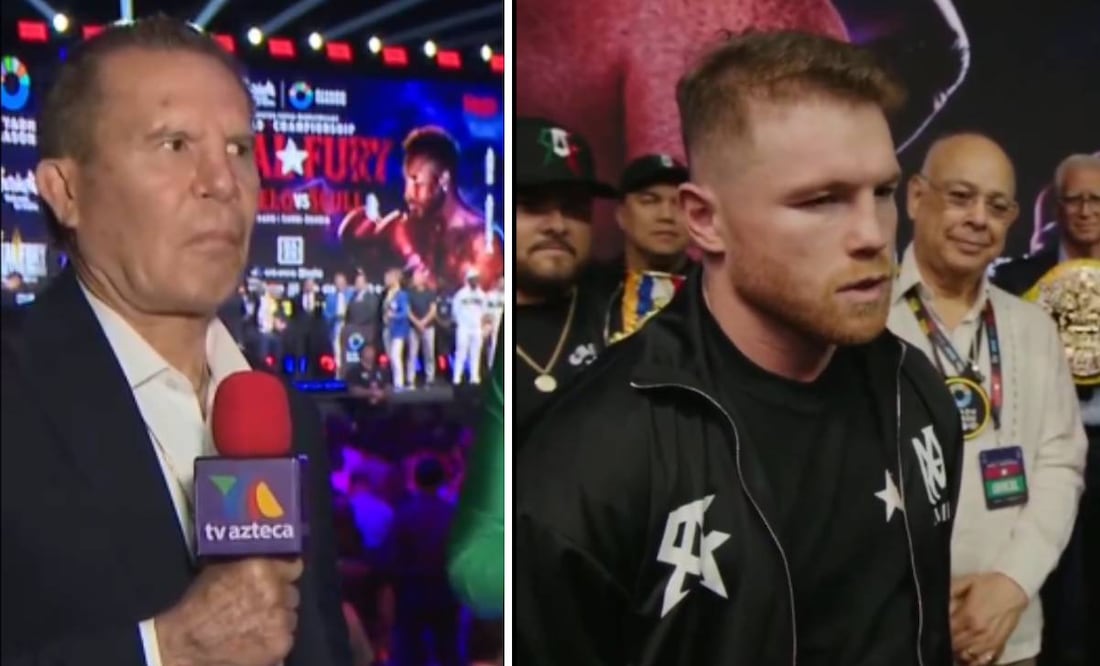 Julio César Chávez hizo esta cara cuando Canelo Álvarez comenzó a hablar de él. Foto: Especial