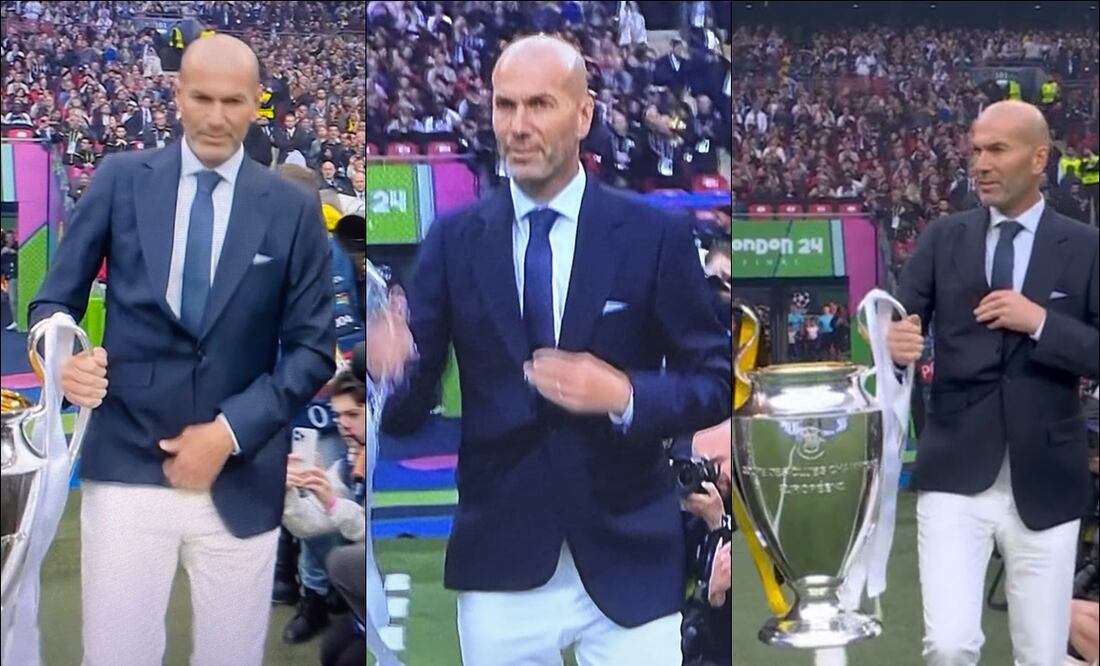 Zinedine Zidane apareció en la Champions con el saco mal abrochado. FOTOS: Capturas