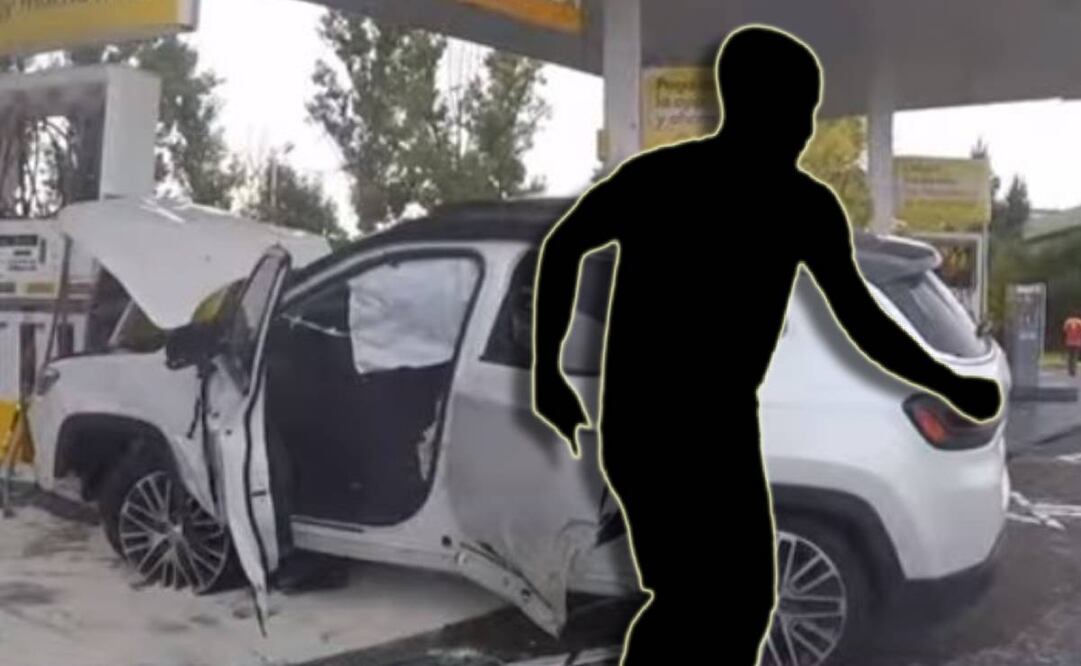 Futbolista en estado de ebriedad estrella su camioneta contra una gasolinera. FOTO: Especial