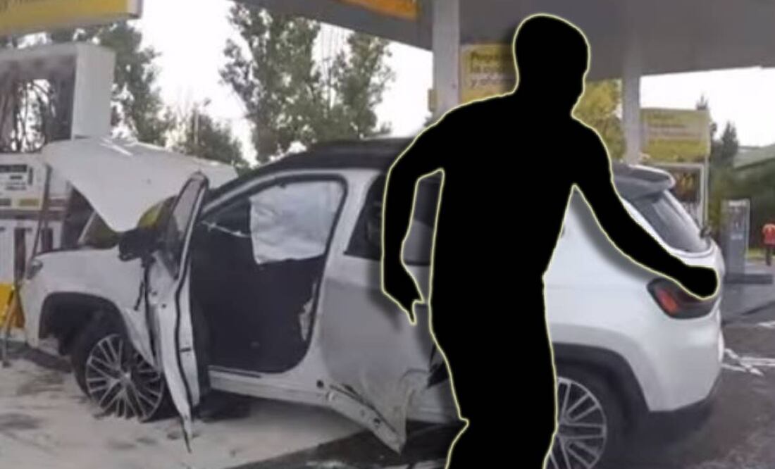 Futbolista en estado de ebriedad estrella su camioneta contra una gasolinera. FOTO: Especial