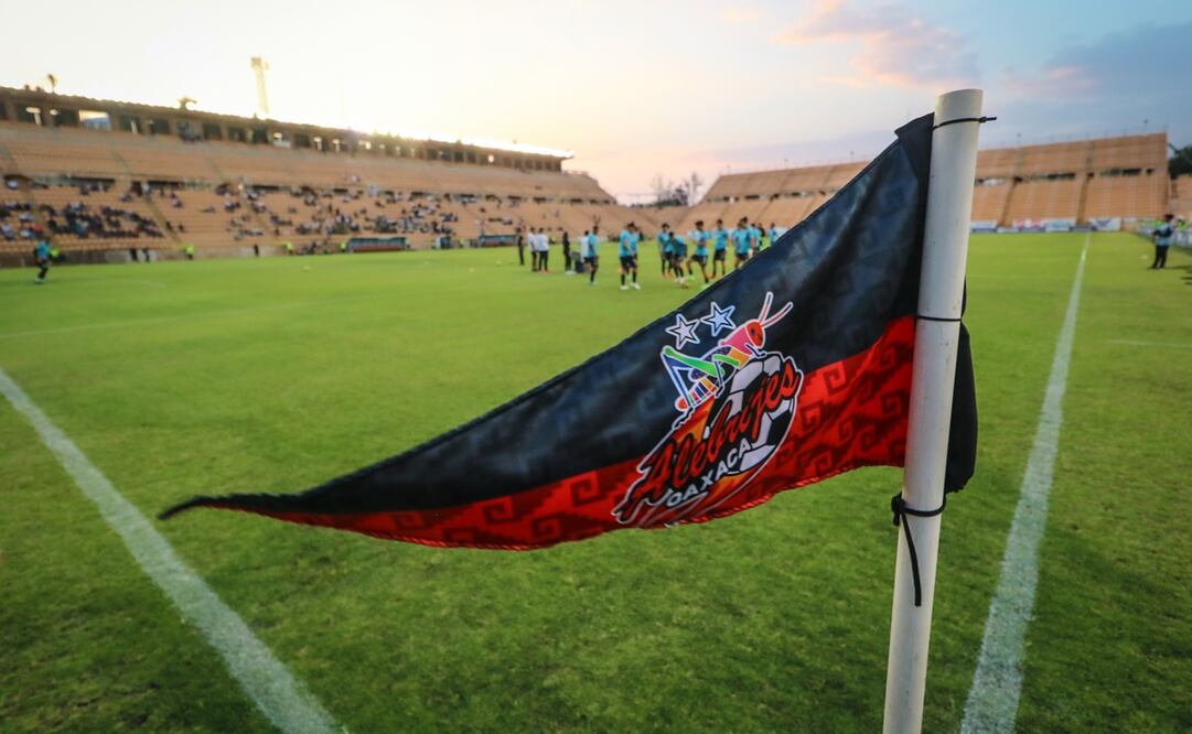 Bandera de los Alebrijes de Oaxaca, previo a un partido en la Liga de Expansión - Foto: Imago7